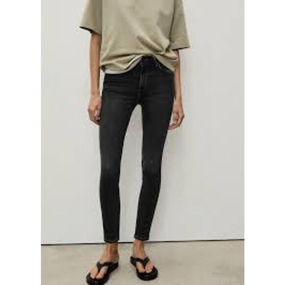 MNG Mango New Paty Skinny Gray To Ankle Casual Denim Jeans Pants Size 8 - Picture 1 of 10